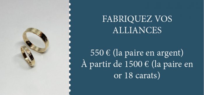 Cours-alliances or ou argent avec pierres ou sans pierres