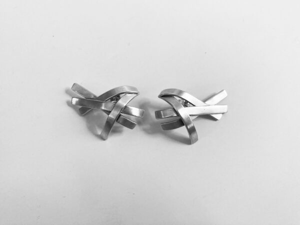 Boucles d'oreilles RUBAN argent brossé