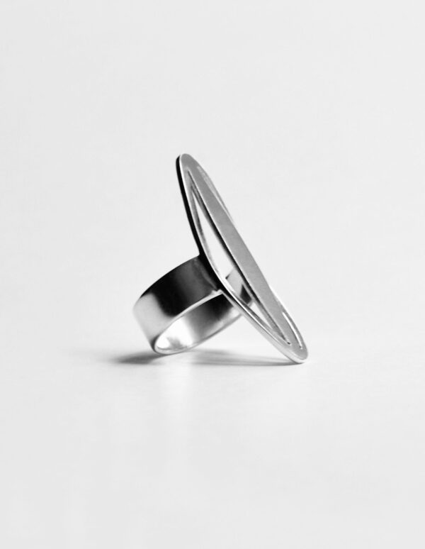 Bague ENTRE-PARENTHESES - argent massif brossé