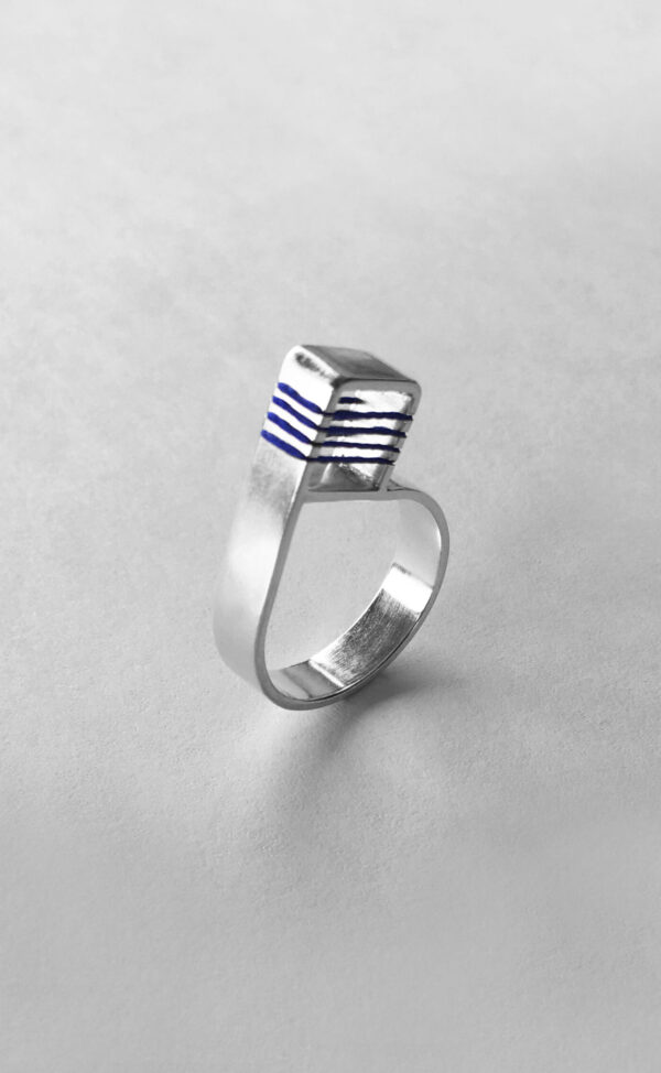 Bague_POINTS-DE-COUTURE - argent et fil de soie