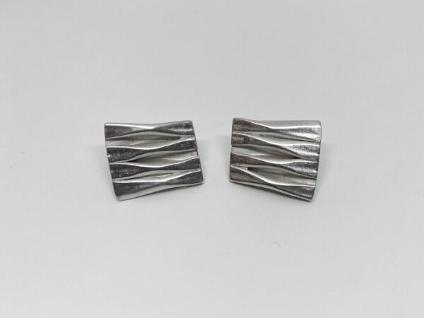 Boucles d'oreilles PLISSE argent brossé