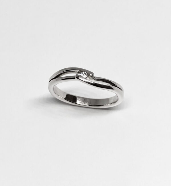 Bague or blanc 18k et diamant